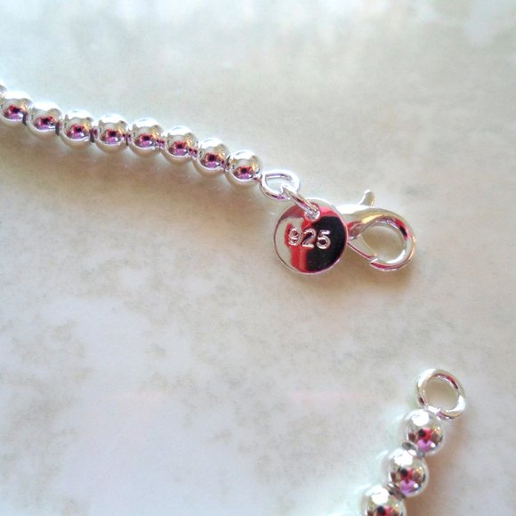 925 Silver Bead Drop Bracelet - Picture 9 of 11